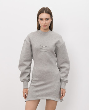 The Attico Gray insulated dress with logo embroidery 261WCA00522JJF003AA