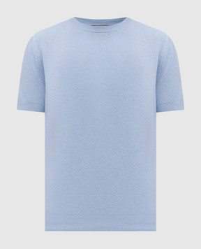 Canali Blue T-shirt with a pattern MK02461C0719