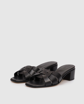 Doucal's Black leather mules DD8882EDITUF073