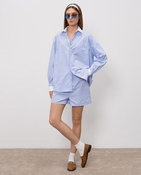 Sporty & Rich Blue striped shorts SH035710302ST02