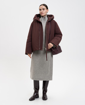 Jil Sander Brown down jacket with brand patch J40AF0178J74276