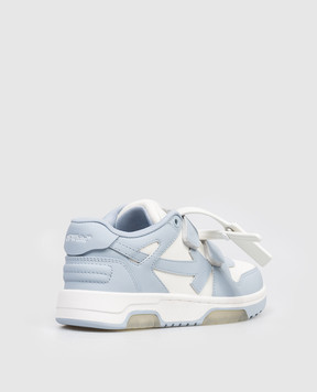 Off-White Out Of Office Children's Blue Leather Sneakers OBIA008S26LEA001