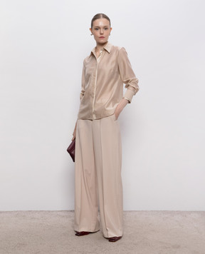 Peserico Beige blouse with monil chain A06318A8867