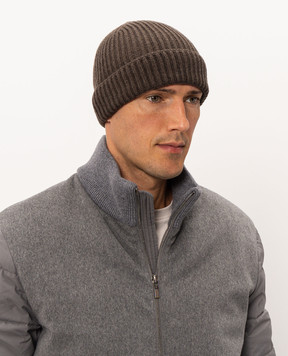 Doriani Cashmere Brown cashmere hat 142B10