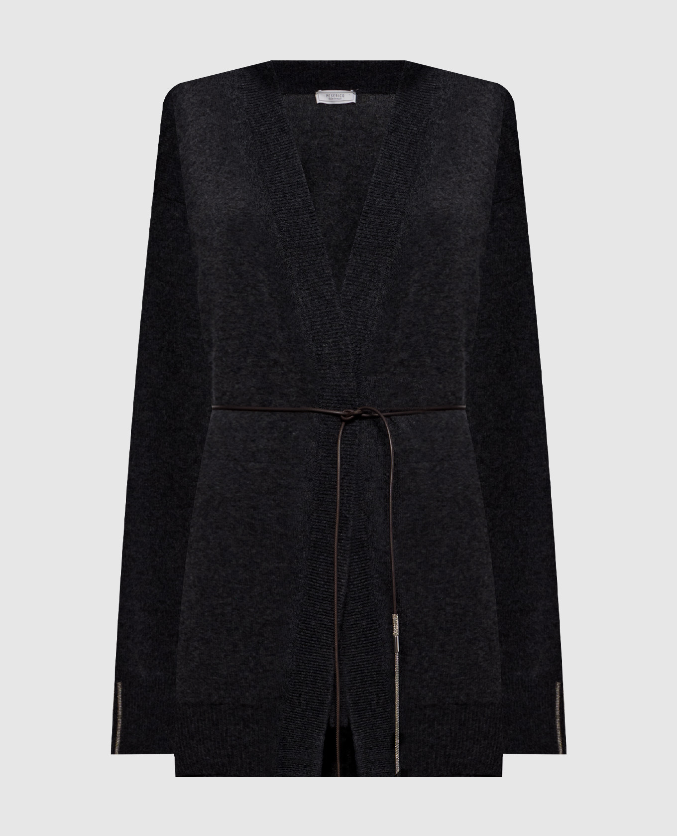 

Gray cardigan made of wool, cashmere and silk Peserico, Grey