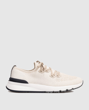 Brunello Cucinelli Beige sneakers with textured logo MZUKISO250