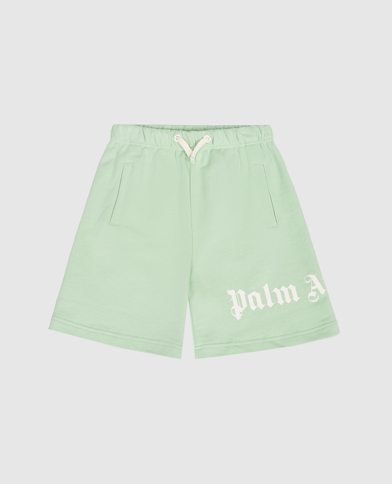 

Children's green shorts with logo print Palm Angels