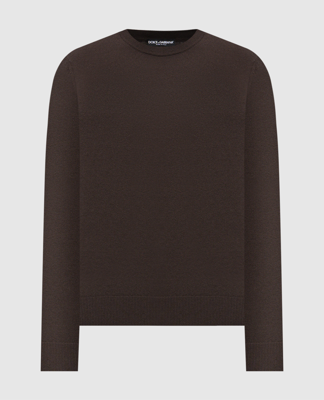 Brown wool and cashmere jumper with logo Dolce&Gabbana