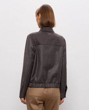 Peserico Brown wool jacket with lurex S21119DC2710