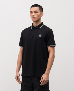 Stone Island Black polo shirt with logo patch L1S152200010S0018