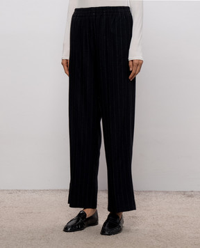 Brunello Cucinelli Navy blue striped wool pants MG576B2V99