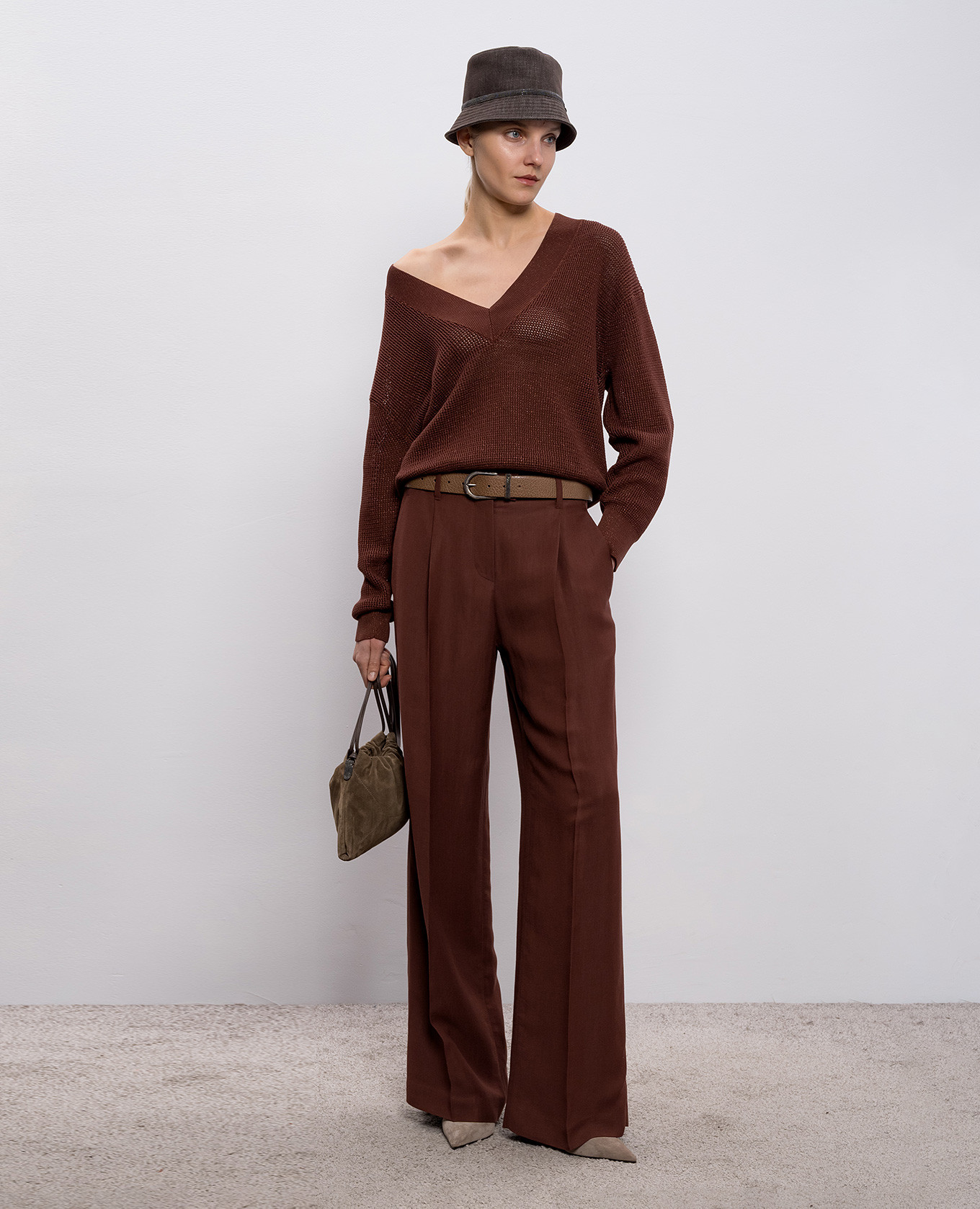 

Brown linen pants Brunello Cucinelli