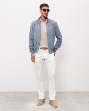 Enrico Mandelli Blue wool, silk and linen jacket 3T501B6020