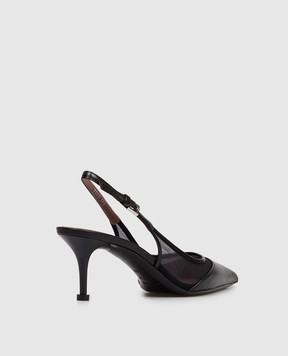 Premiata Black combination slingbacks M7393