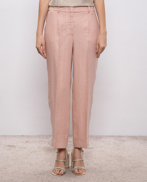 Peserico Pink linen pants A0407602606