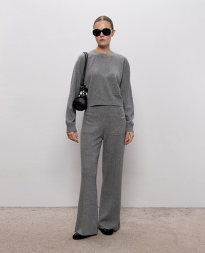 Victoria Beckham Alina gray wool and cashmere pants 1426KTR007703A