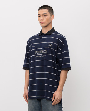 Vetements Blue striped polo shirt ME76PO205N