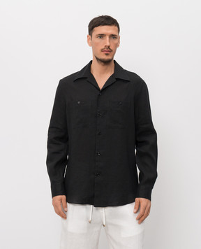 Brunello Cucinelli Black linen shirt MM6840658
