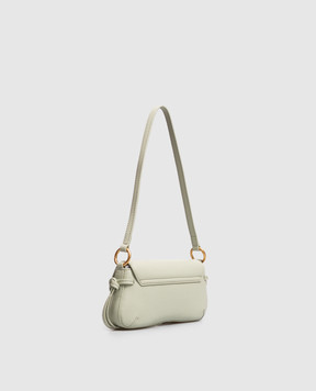 Twinset Green leather baguette bag with logo embossing 262TB7171