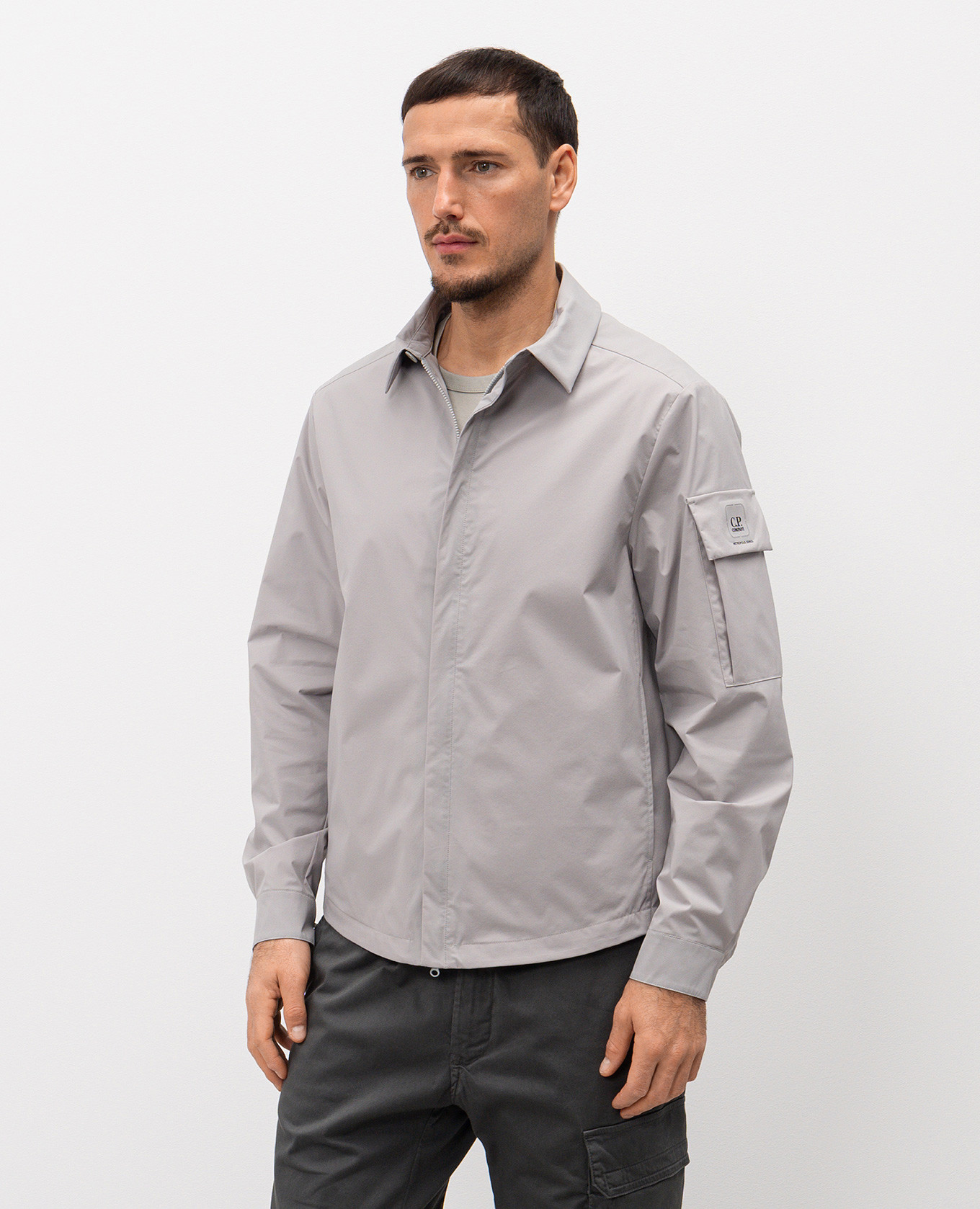 

Grey windbreaker with logo C.P. Company Metropolis