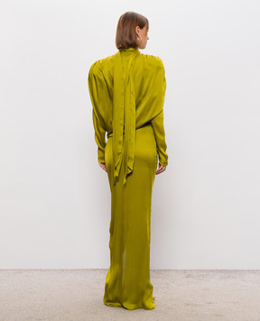 Balmain Green silk maxi dress DR0000000114