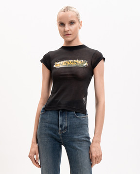 Balenciaga Black Messy Spray Chopped T-shirt 871744TUVI7