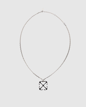 Off-White Silver chain with emblem OMOB157C99MET001