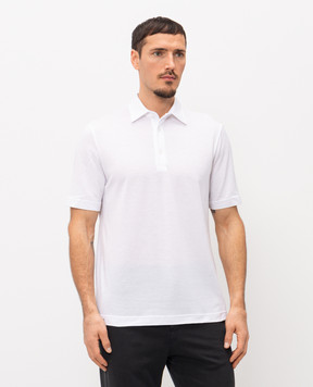 CAPOBIANCO White polo shirt with logo patch 20M601TM00
