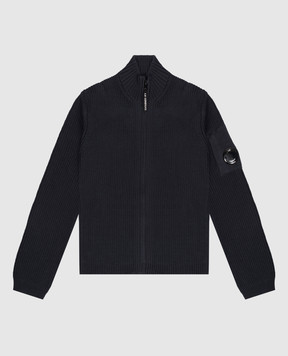 C.P. Company Children's blue cardigan with patch CUW00PLHE831014