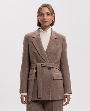 Peserico Brown double-breasted wool jacket S01250A04314