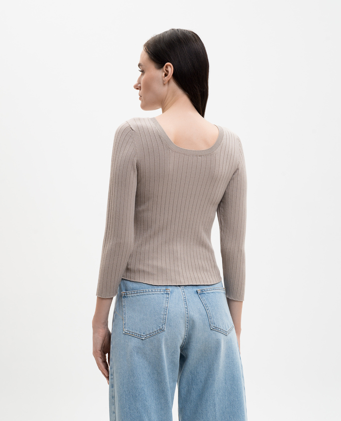 Beige ribbed top Solotre 4