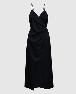 SSHEENA Black midi dress Apron with a smell 26SSAPRONTS26005