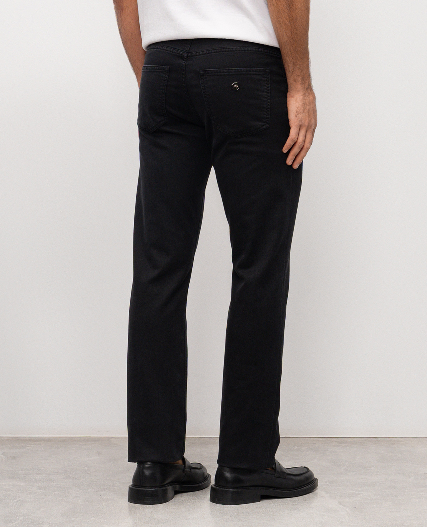 

Black jeans with logo patch and emblem Stefano Ricci