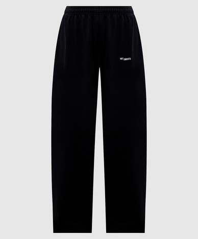 Black sweatpants with logo print