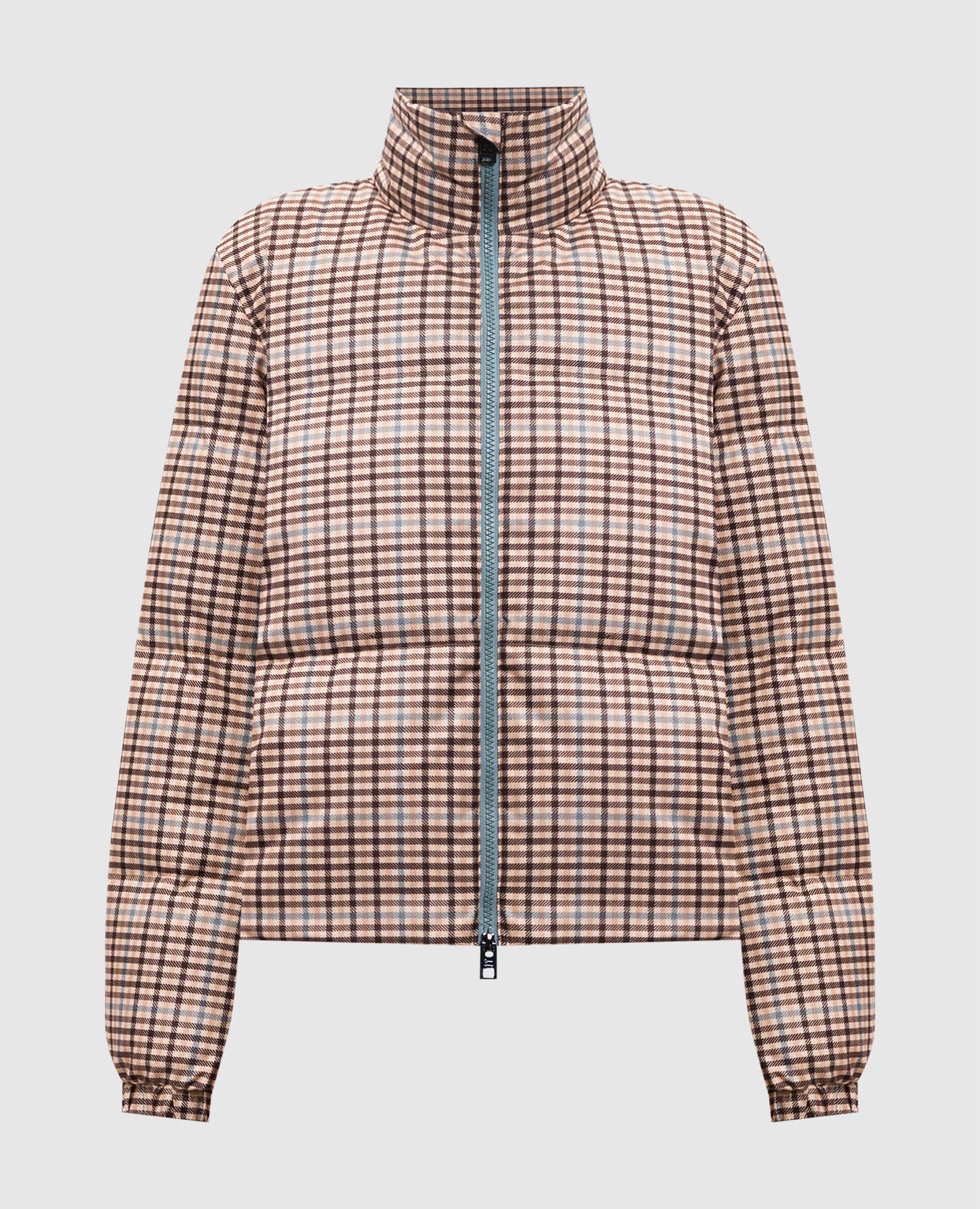 

Beige checked down jacket Woolrich