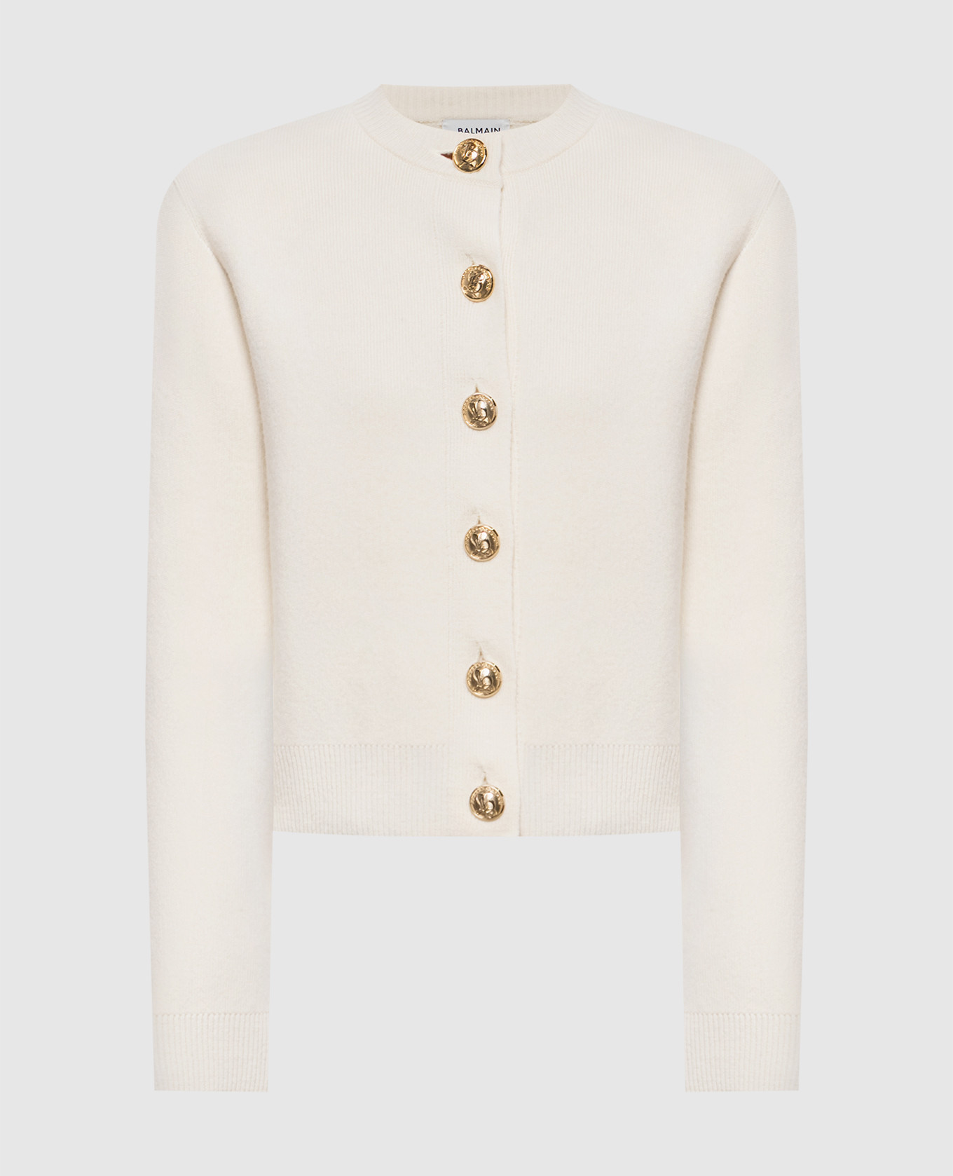 Ivory cashmere and merino wool cardigan