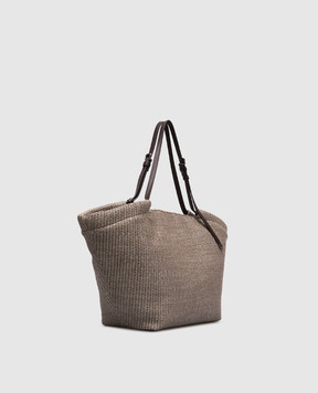 Brunello Cucinelli Gray raffia tote bag MB96D2794