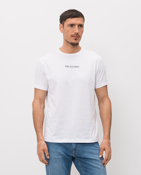 Trussardi White T-shirt with logo print G0308000134NMTS02J02