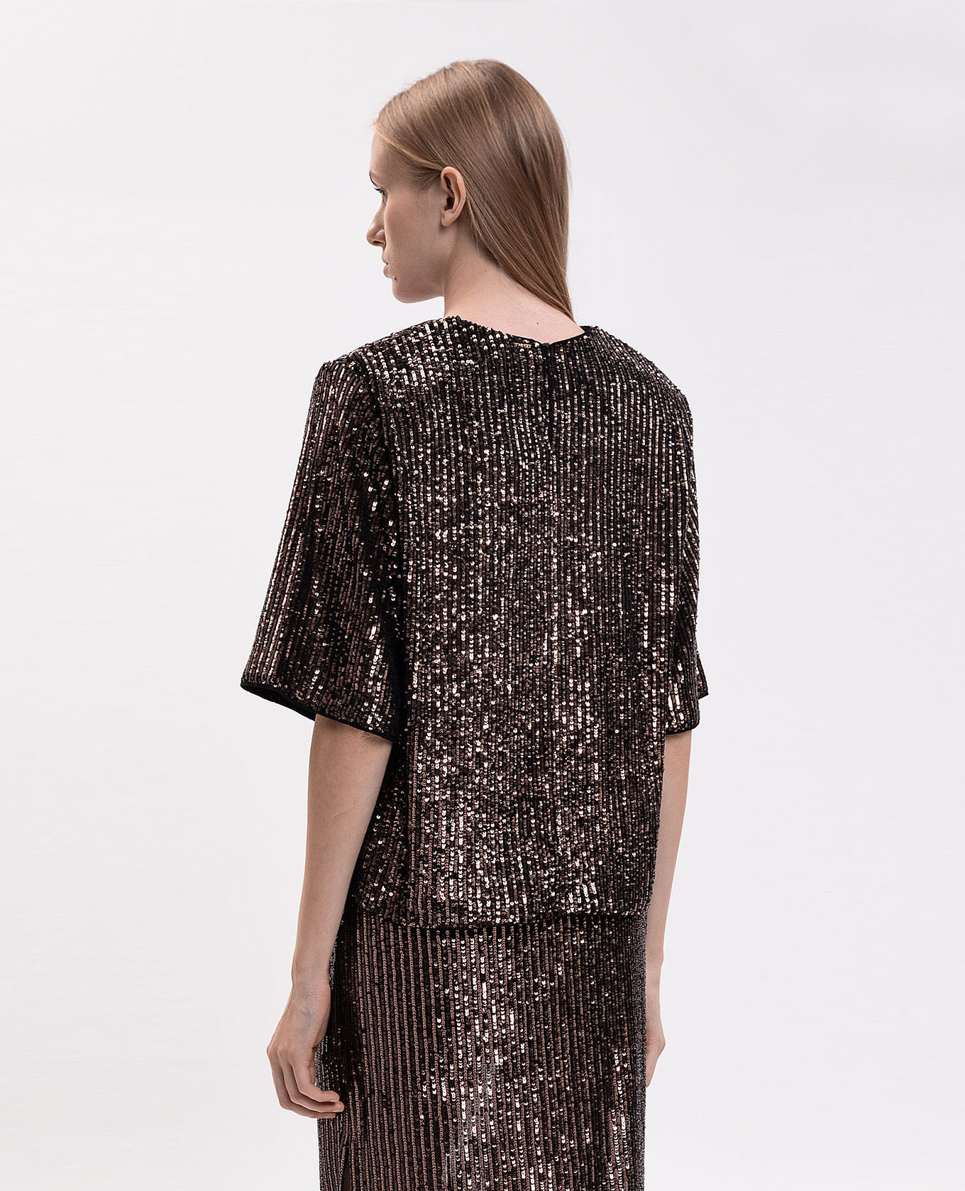 Brown sequined blouse Twinset 4