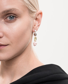 Off-White White earrings with branded beads OWOD2A9S26MET001