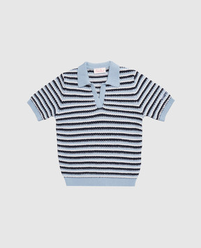 MC2 SAINT BARTH Children's blue striped Caddy polo shirt CDY00403773L