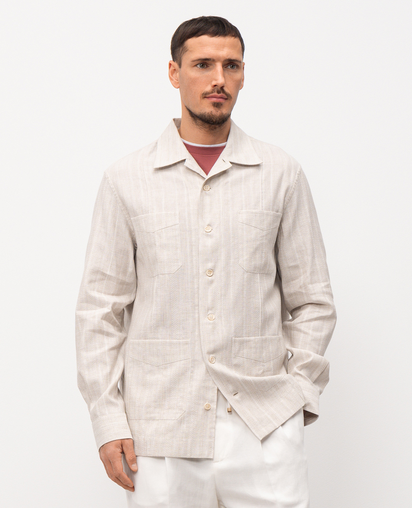 

Gray shirt with linen pattern Brunello Cucinelli, Grey