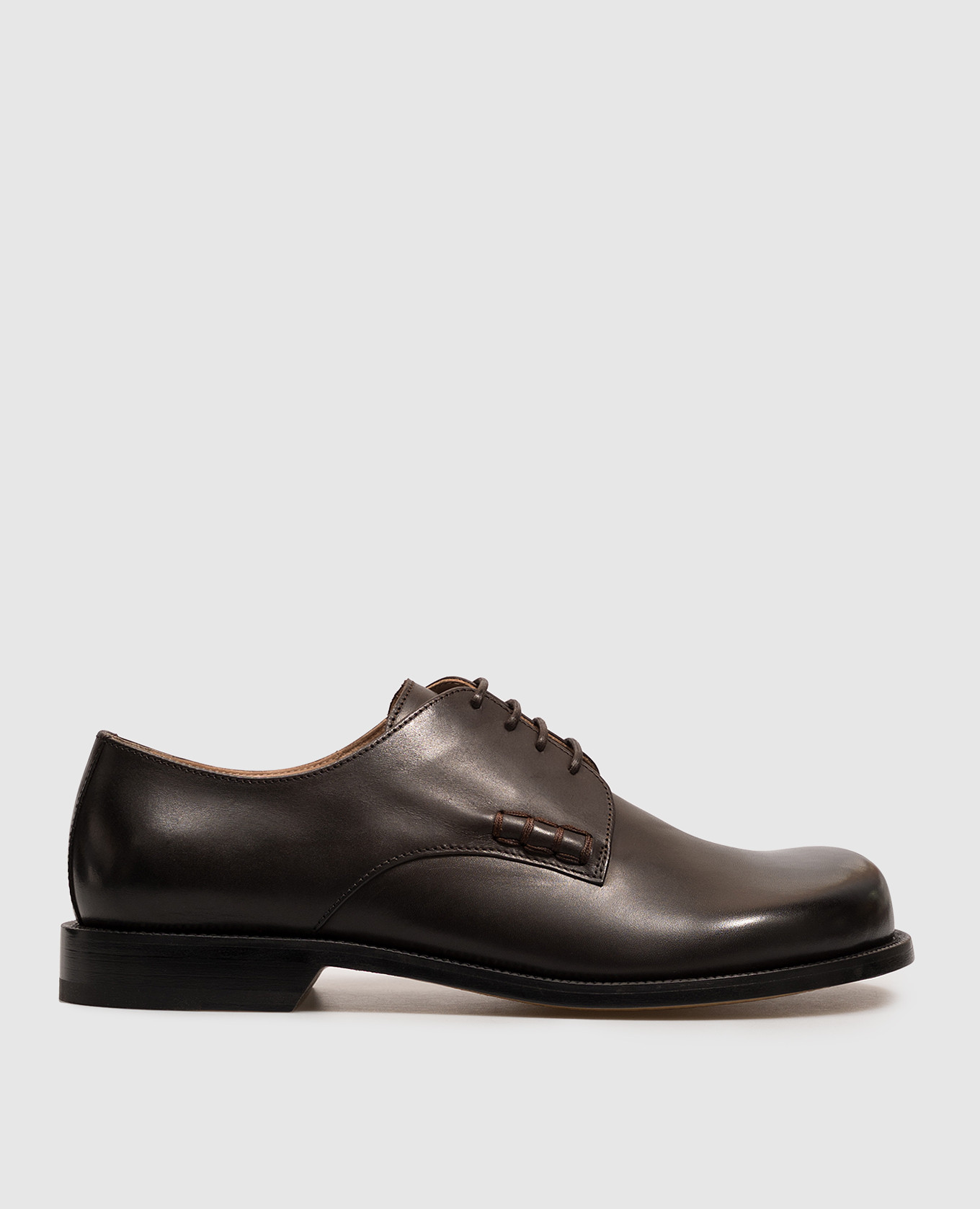 Brown leather derby shoes