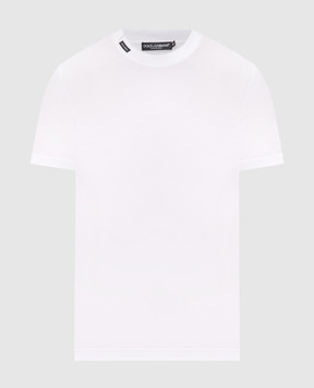 Dolce&Gabbana White T-shirt with logo patch G8TW5TFU7EQ