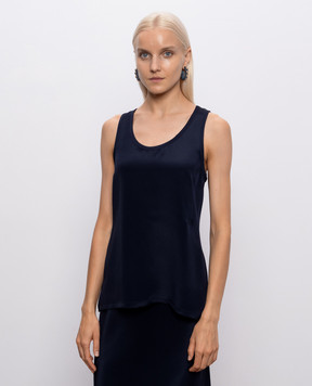 Max Mara PAVIDO blue silk top MXMPAVIDO