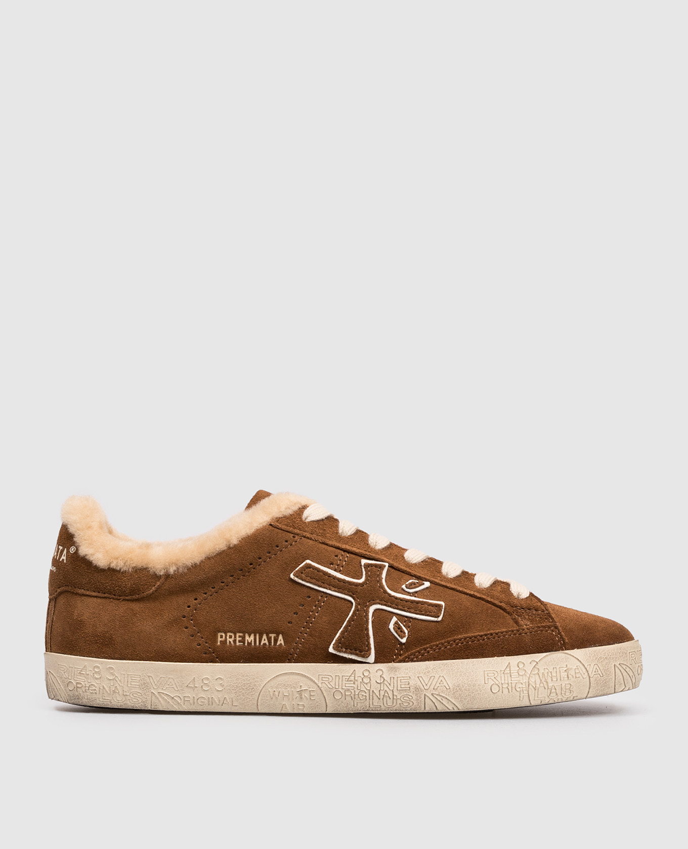 

STEVEND brown suede sneakers with fur Premiata
