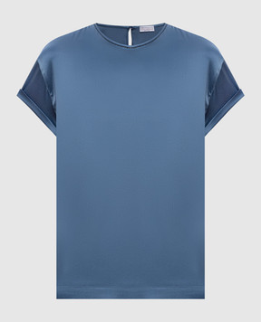 Brunello Cucinelli Blue straight-cut silk top M0C59DE310