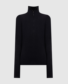 Thierry Mugler Black wool top with zipper 26F1TO09001038