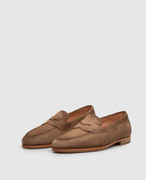 Santoni Brown suede loafers WUNY72357SI8NAEA