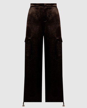 Twinset Brown cargo with textured logo 262TP2101